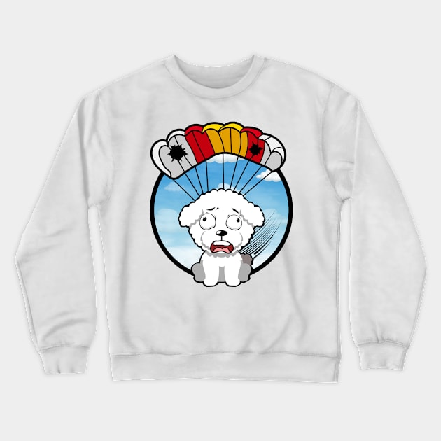 Silly furry dog has a broken parachute Crewneck Sweatshirt by Pet Station